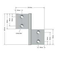 51-000-1 MODULAR SOLUTIONS ALUMINUM HINGE 45 LIFTOFF W/HARDWARE